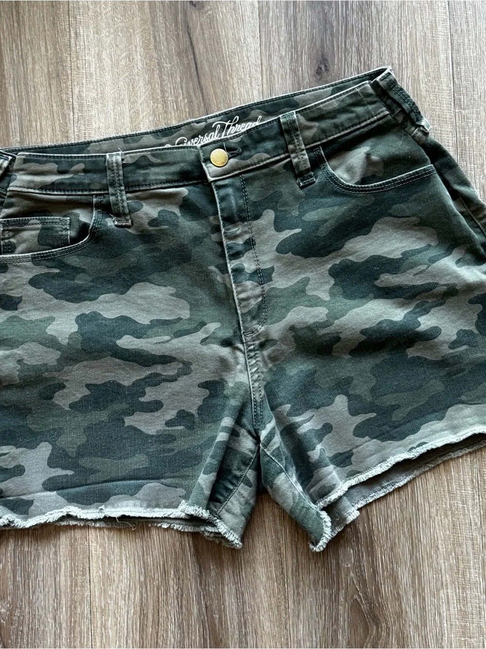 Universal Thread Green Camo Denim Shorts